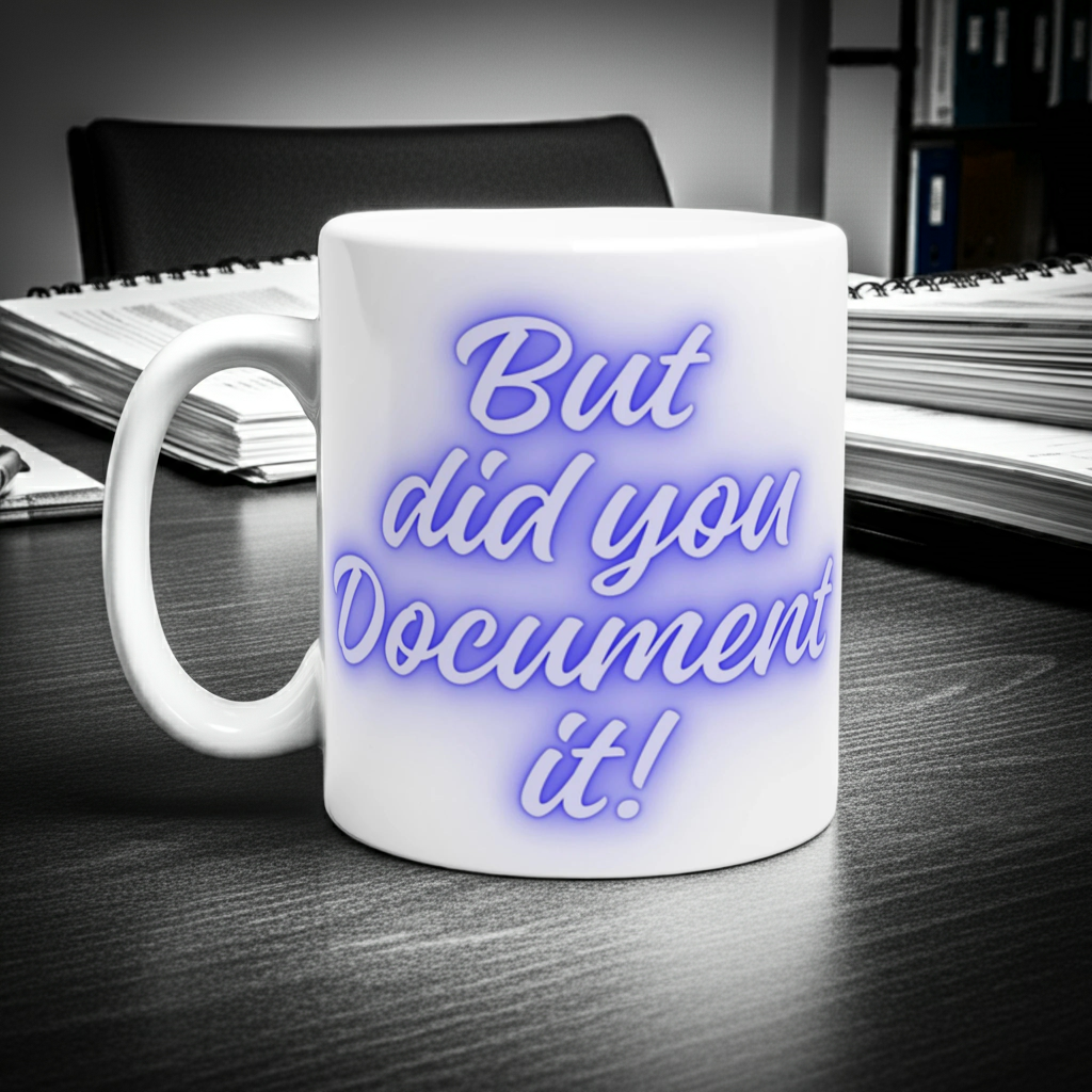 Ceramic Coffee Mug – 'Did You Document It?' 11oz