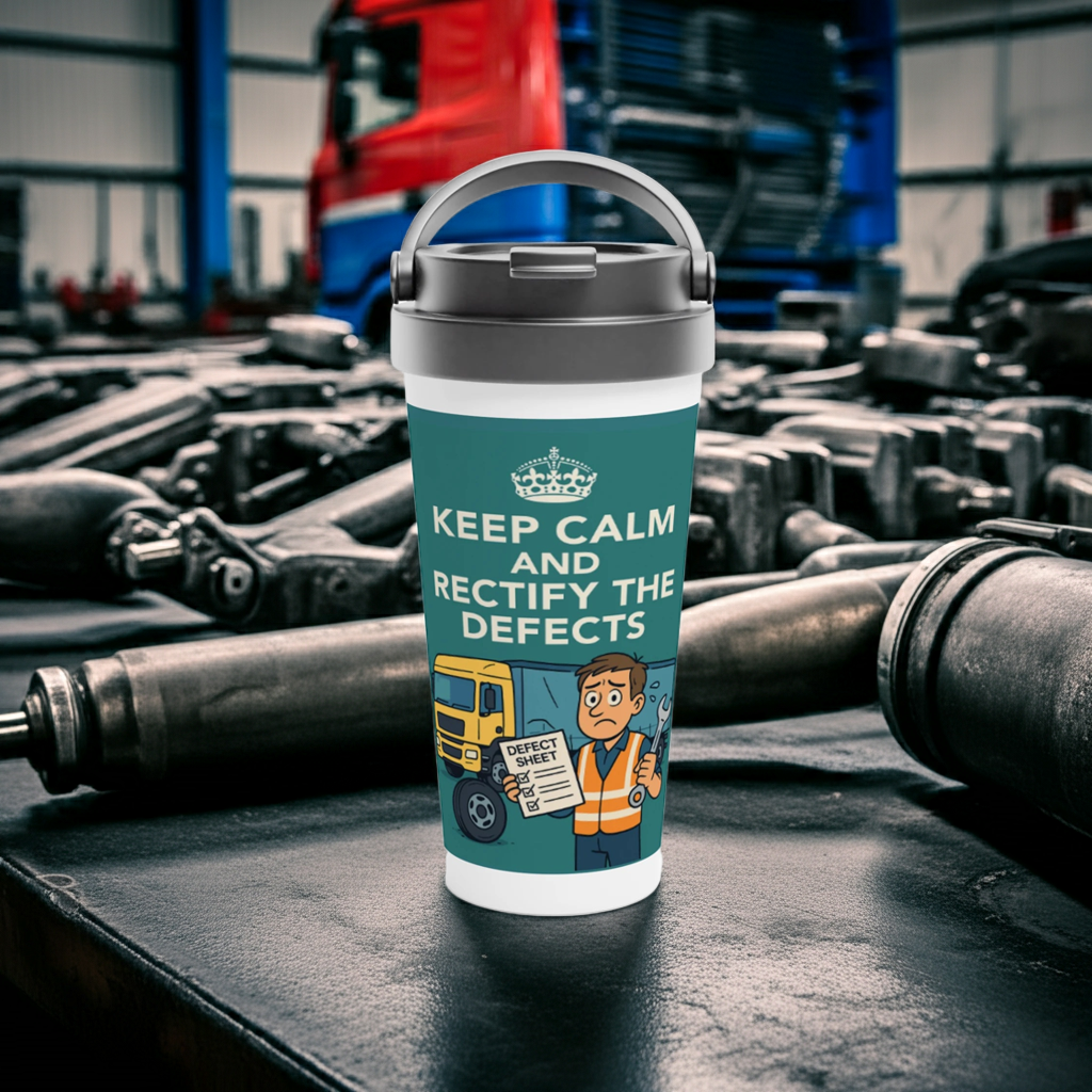 Keep Calm & Rectify the Defects 15oz Stainless Steel Travel Mug – Leak-Proof Coffee Cup