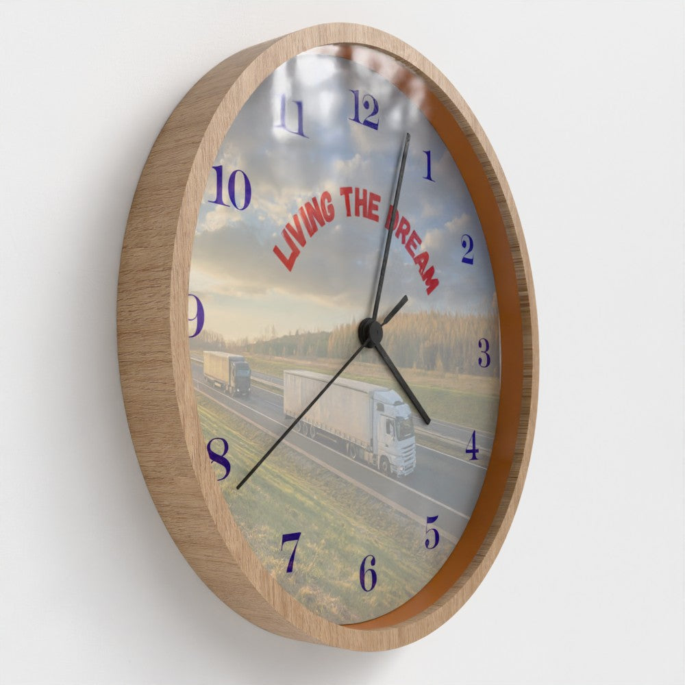 Living the Dream Truckers Wall Clock