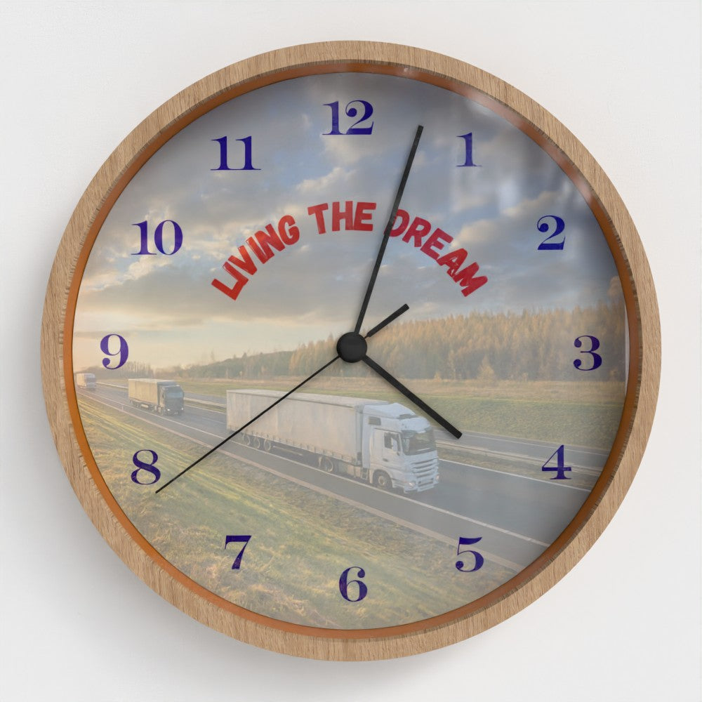Living the Dream Truckers Wall Clock